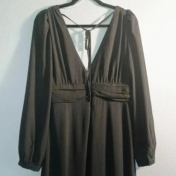 Lulus Love You So Black Long Sleeve Maxi Dress NWOT Size Large - Picture 7 of 13